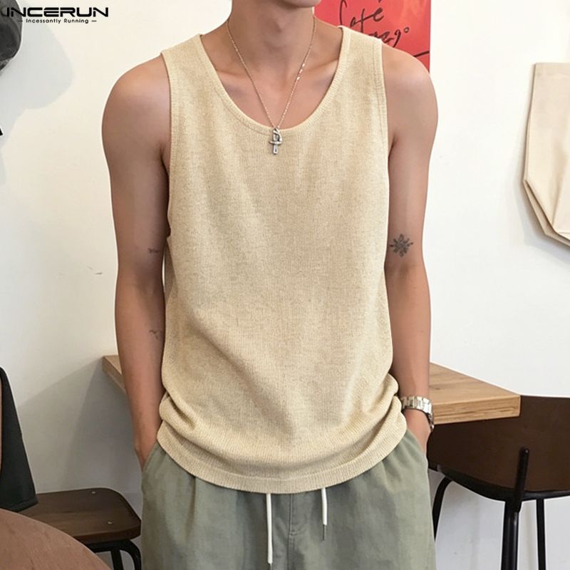 Summer Clothing Colors 2026 - INCERUN Men's Tank Tops Solid Color