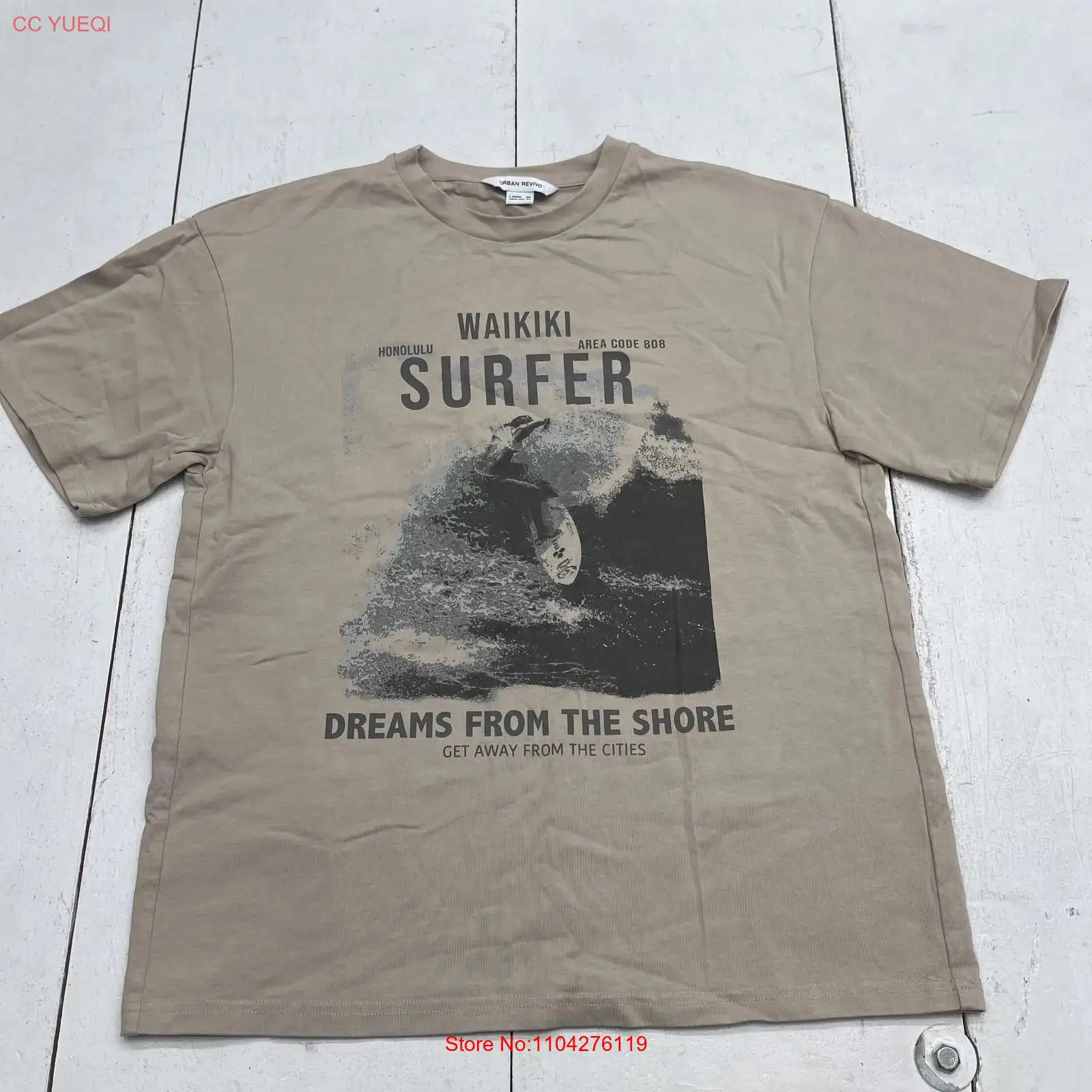 Beach Shirt Hawaiian - URBAN REVIVO Waikiki Surfer T Shirt
