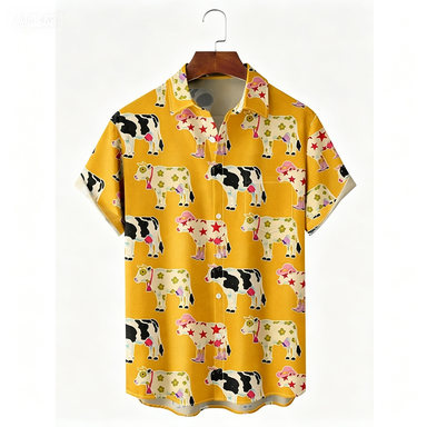 Beach Shirt Hawaiian - Fashionable Hawaiian Holiday Beach Flower Cat