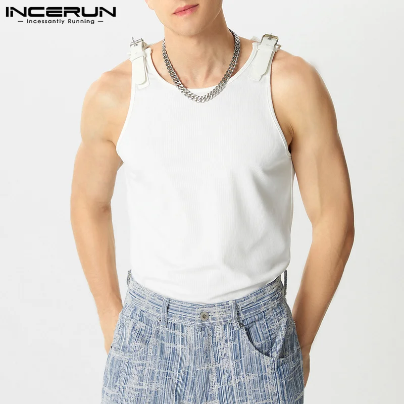 INCERUN Men Tank Tops Solid Co - Summer Clothing Colors 2026 评论和价格