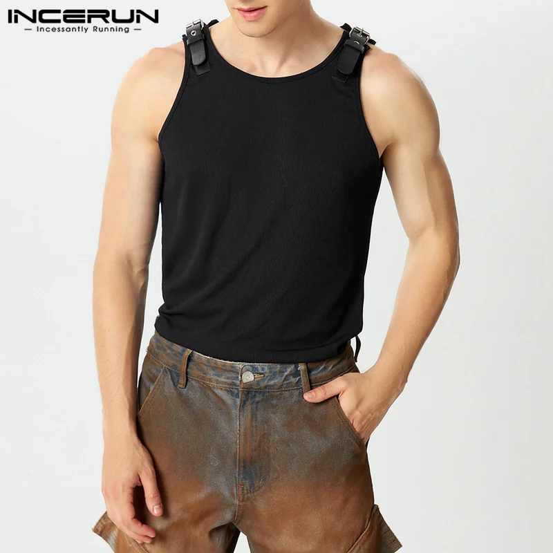 INCERUN Men Tank Tops Solid Co - Summer Clothing Colors 2026 评论和价格