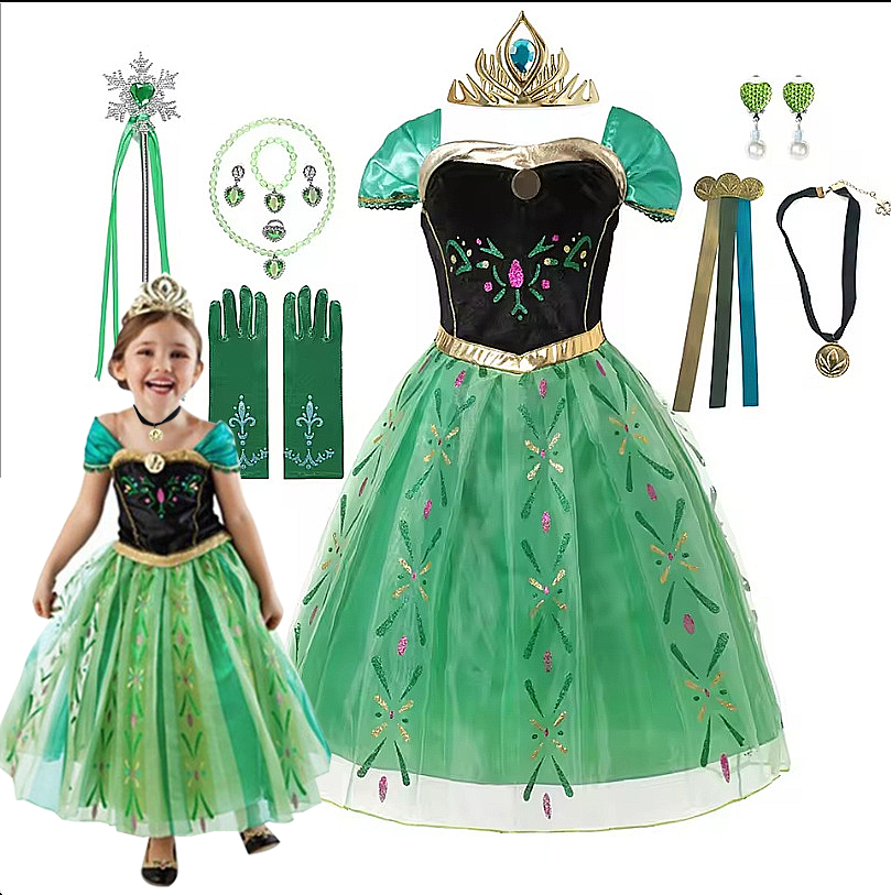 Anna Costume For Kids Girl Fan - Summer Kids Clothing 评论和价格