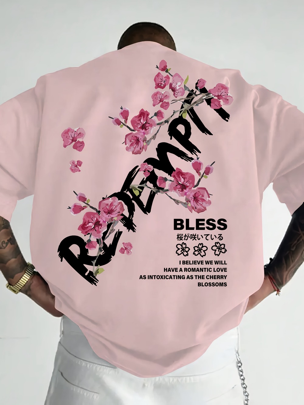 Japanese Graffiti Letter Cherr - Japanese Summer Clothing Men 评论和价格