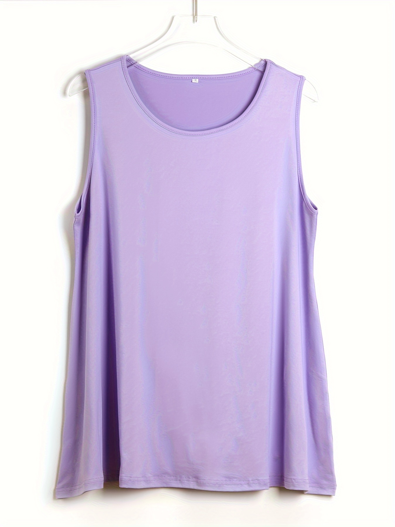 Plus Size Simple Solid Tank To - Summer Clothing Plus Size 评论和价格