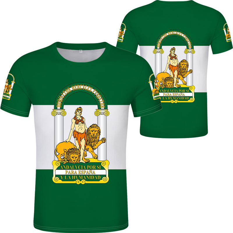 Andalusia Spain Flag Graphic T - Summer Clothing In Spanish 评论和价格