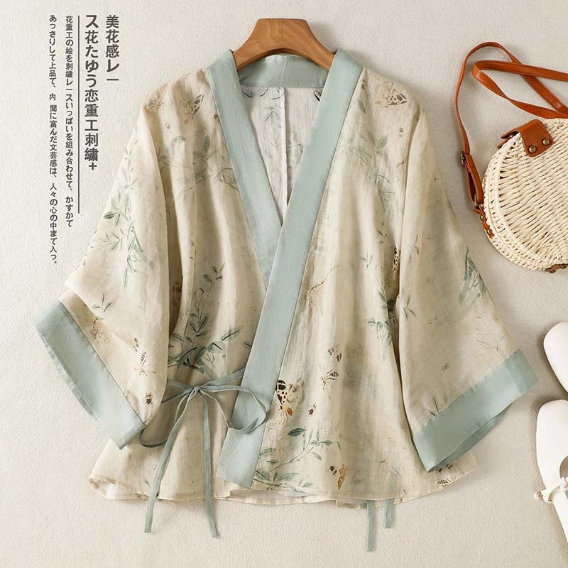 Vintage Floral Printed Short K - Summer Clothing Wraps 评论和价格