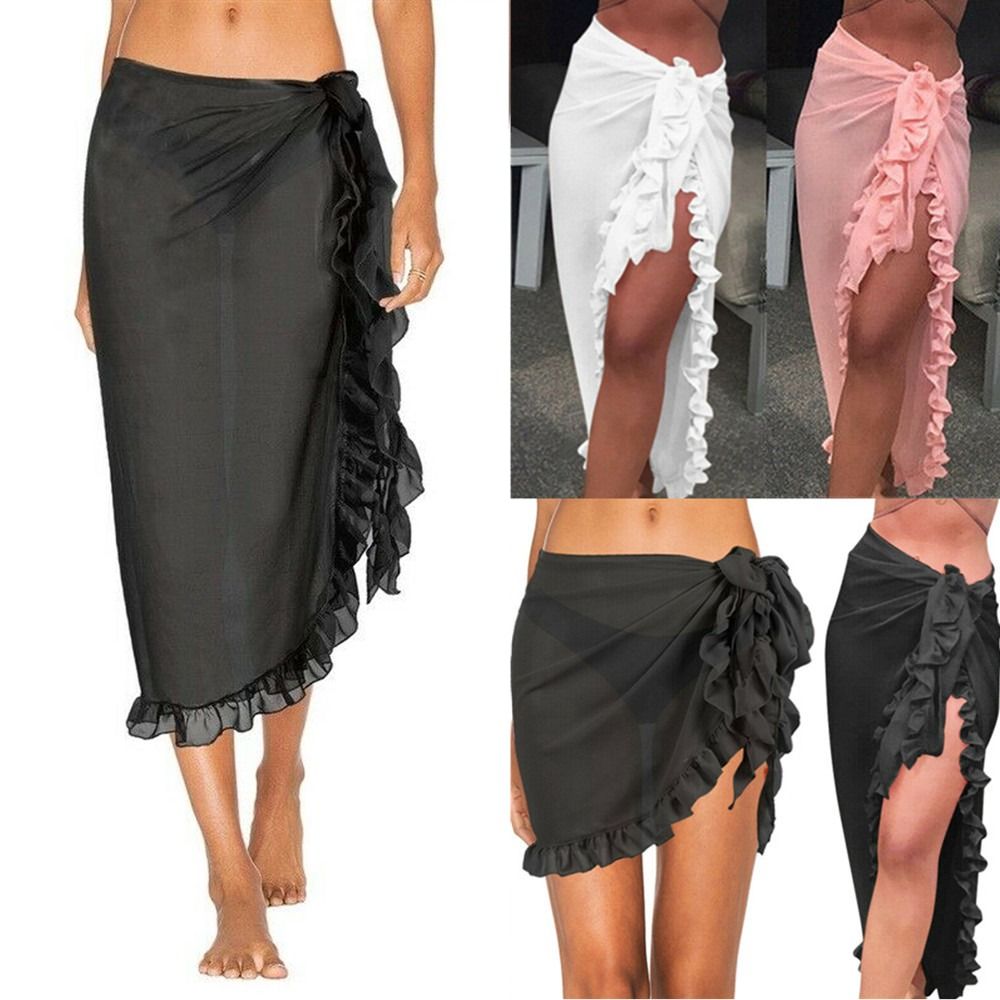 Wrap Scarf Ruffle Design Saron - Sarong Pareo Wrap 评论和价格