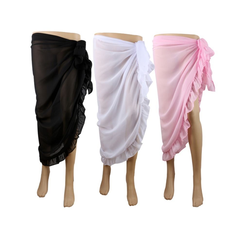 Wrap Scarf Ruffle Design Saron - Sarong Pareo Wrap 评论和价格