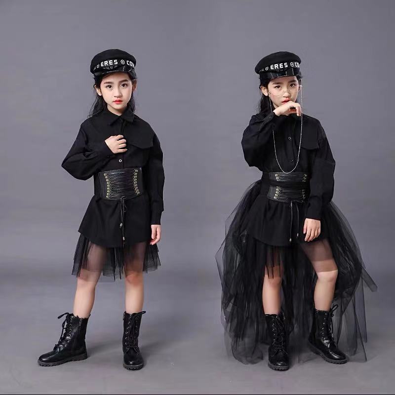 Children's Black Suit Girls Mo - Summer Clothing Girl 评论和价格
