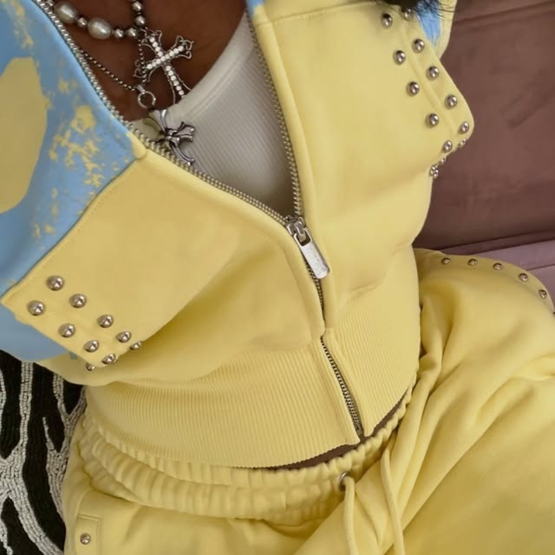 2 Pcs Hoodie Co-ords Yellow Me - Summer Clothing Cheap 评论和价格