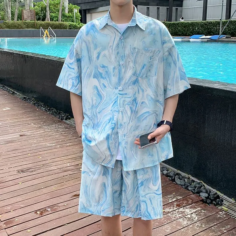 Men's Hawaiian Beach Tie Dye S - Beach Shirt Hawaiian 评论和价格