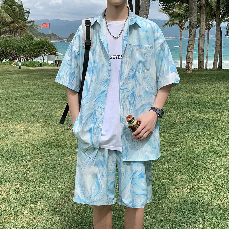 Men's Hawaiian Beach Tie Dye S - Beach Shirt Hawaiian 评论和价格