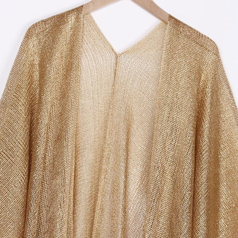 652F Metallic Kimono Beach Bik - Swim Cover Up Mesh 评论和价格