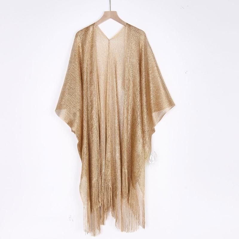 652F Metallic Kimono Beach Bik - Swim Cover Up Mesh 评论和价格