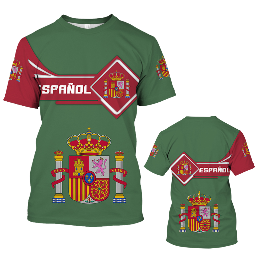 Vintage Spain T-shirt For Men  - Summer Clothing In Spanish 评论和价格