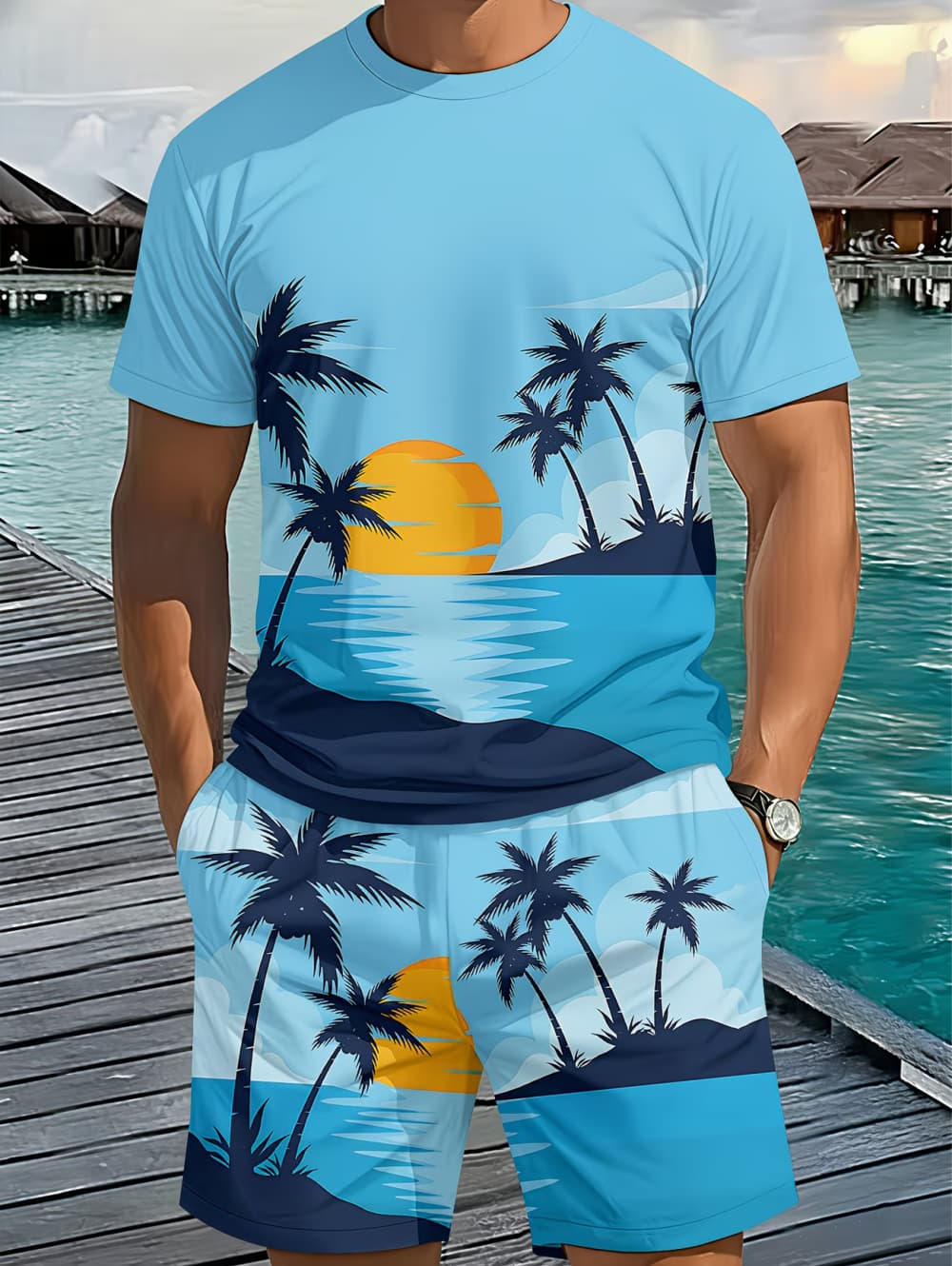 2026 Men's 2 Piece Set Hawaiia - Beach Shirt Hawaiian 评论和价格