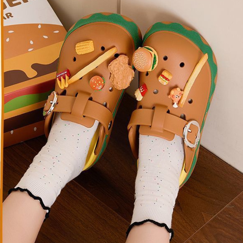 Funny Hamburger Summer Slipper - Summer Clothing Wraps 评论和价格