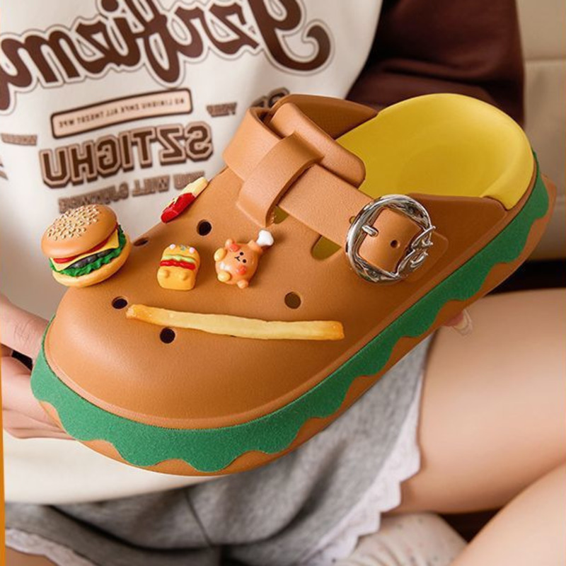 Funny Hamburger Summer Slipper - Summer Clothing Wraps 评论和价格