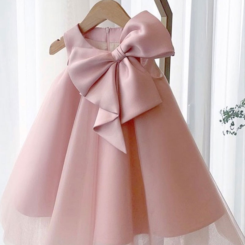 Summer Big Bow Baby Girl Dress - Summer Clothing Baby Girl 评论和价格