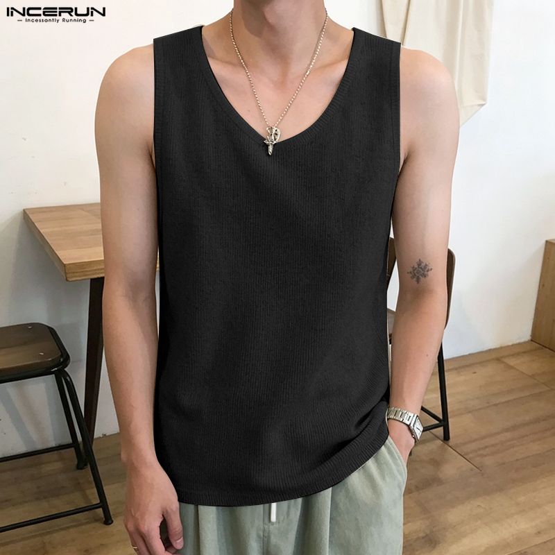 INCERUN Men's Tank Tops Solid  - Summer Clothing Colors 2026 评论和价格