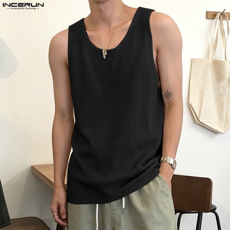 INCERUN Men's Tank Tops Solid  - Summer Clothing Colors 2026 评论和价格