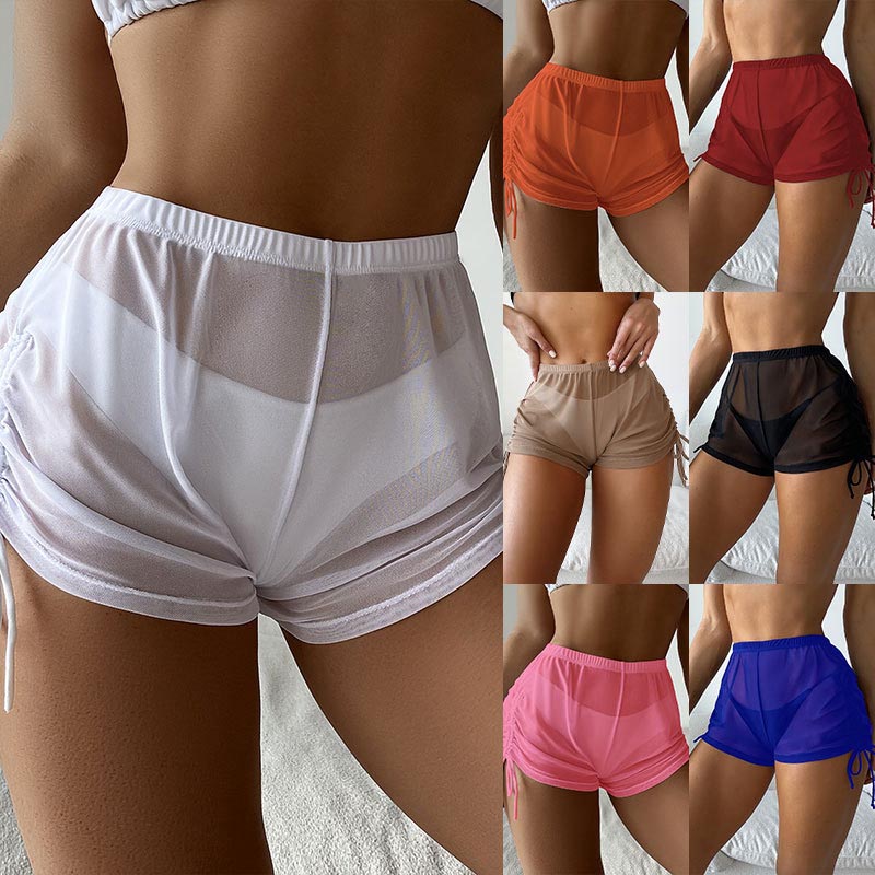 Transparent Sexy Beach Shorts  - Swim Cover Up Mesh 评论和价格