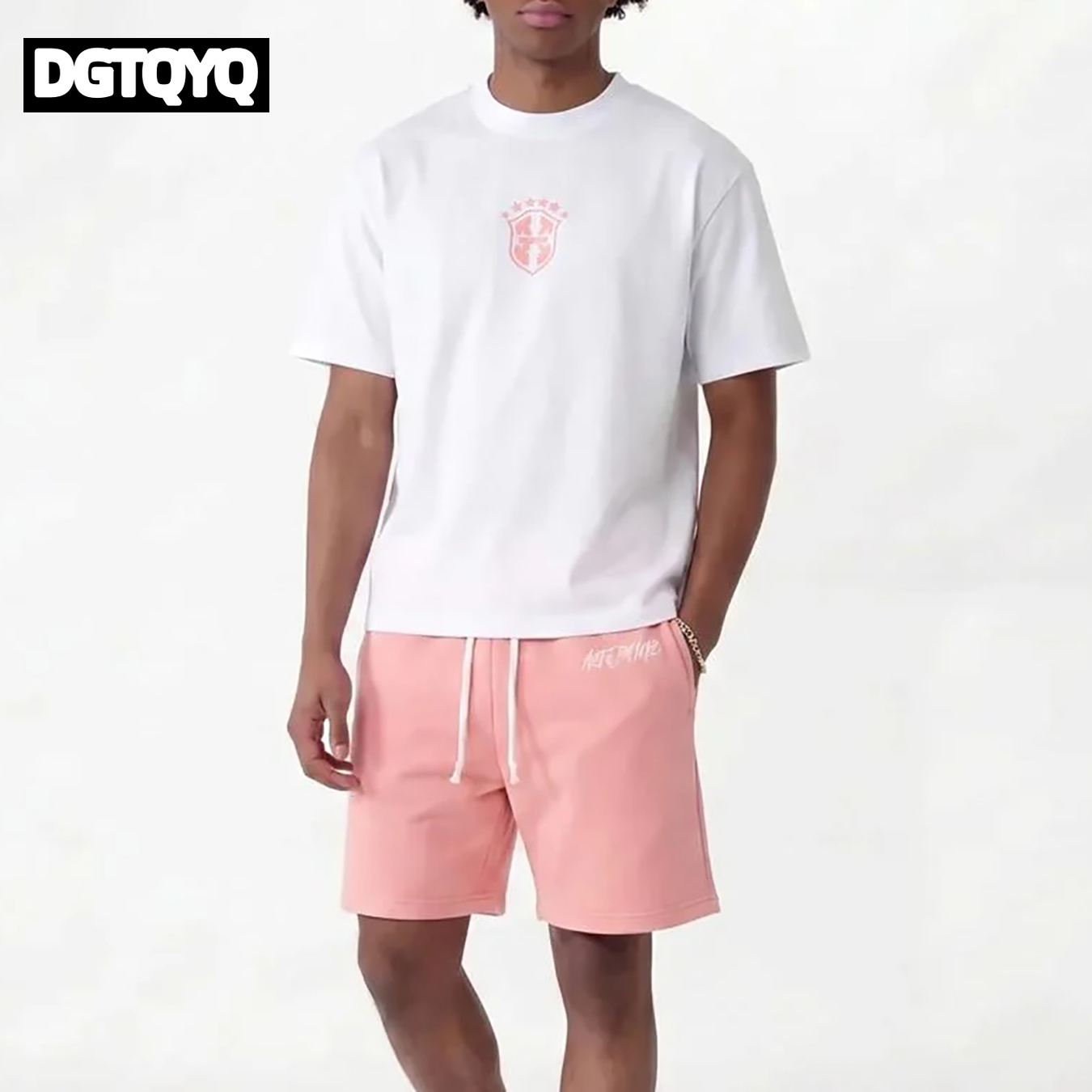 Man's Summer New Pink Embroide - Summer Clothing Cheap 评论和价格