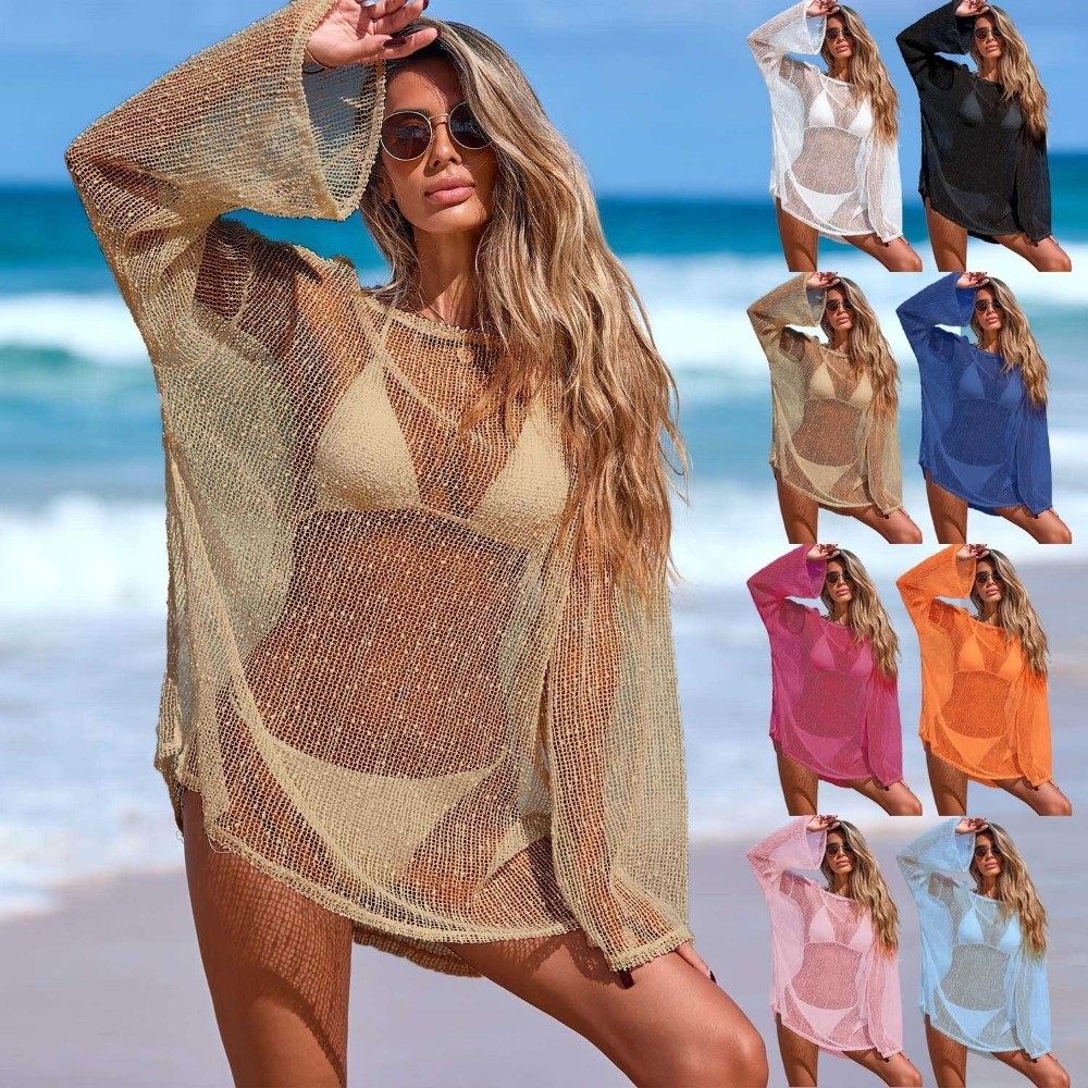 Women's Fashion Sheer Beach Dr - Swim Cover Up Mesh 评论和价格