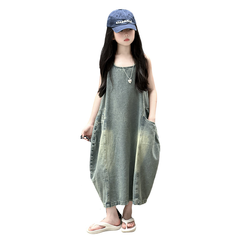 Vintage Blue Children Girls Hi - Summer Clothing Girl 评论和价格