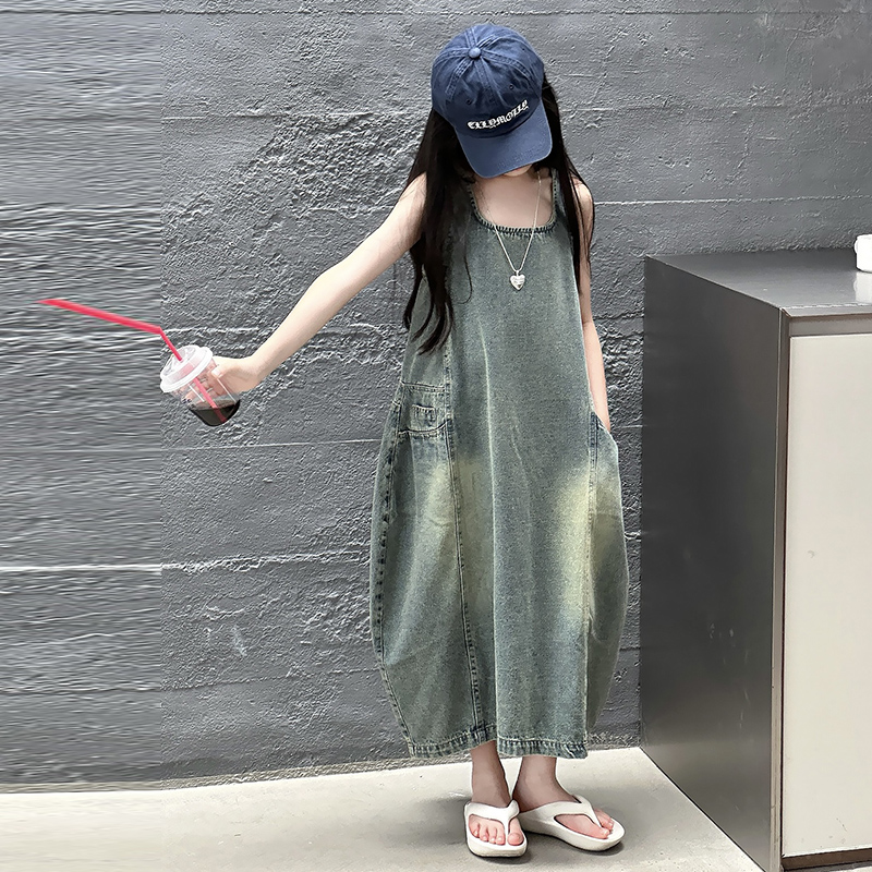 Vintage Blue Children Girls Hi - Summer Clothing Girl 评论和价格