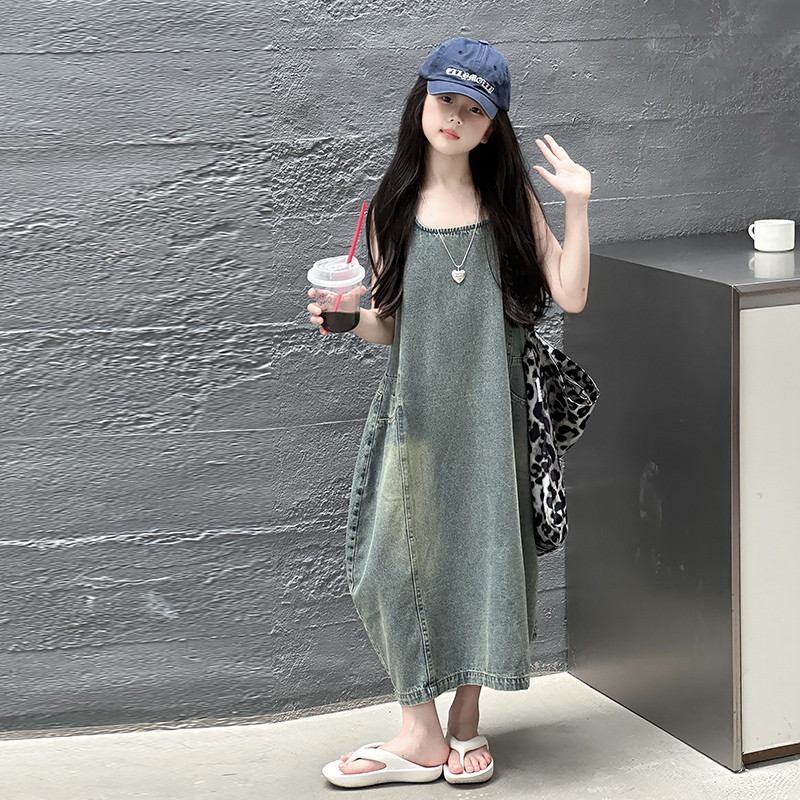 Vintage Blue Children Girls Hi - Summer Clothing Girl 评论和价格
