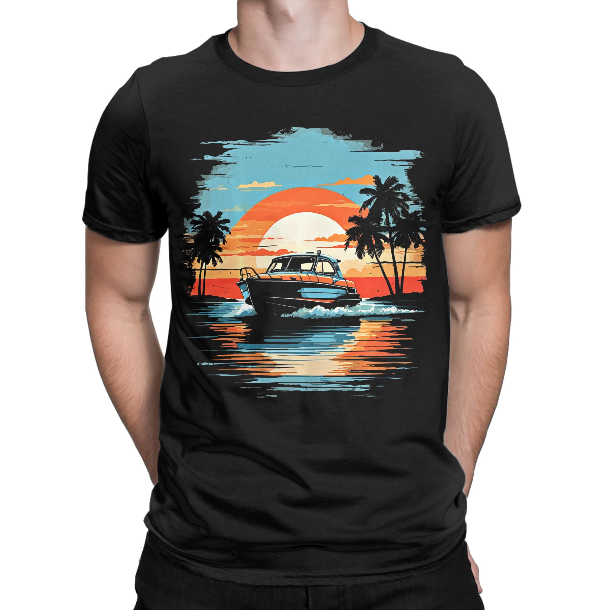 Men's T Shirt Motor Boat Yacht - Summer Clothing Ideas 评论和价格