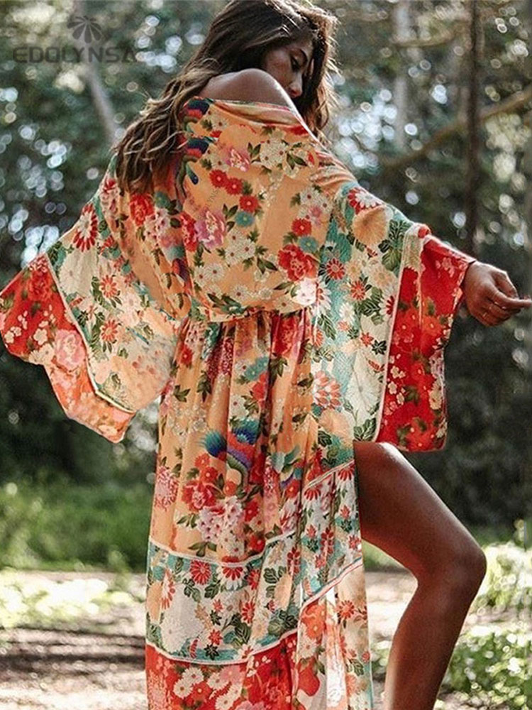 2025 Bohemian Floral Printed F - Sarong Pareo Wrap 评论和价格
