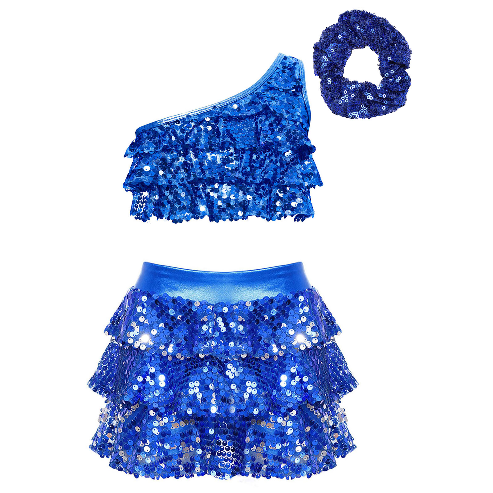 Kids Girls Shiny Sequins Latin - Summer Clothing Girl 评论和价格
