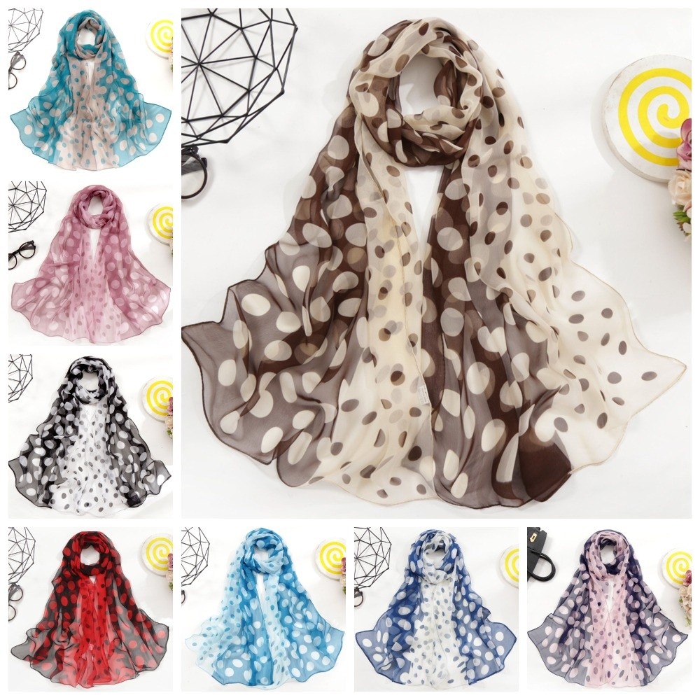 Fashion 160CM Polka Dot Scarf  - Summer Clothing Wraps 评论和价格