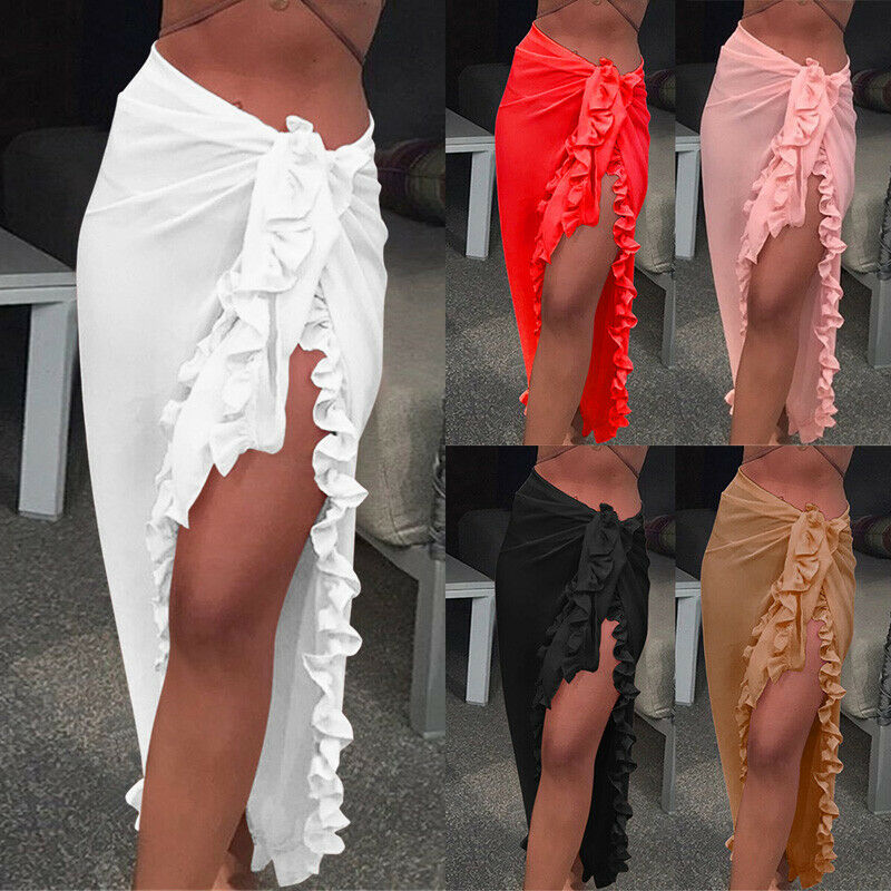 Women Sexy Sheer Bikini Cover  - Sarong Pareo Wrap 评论和价格