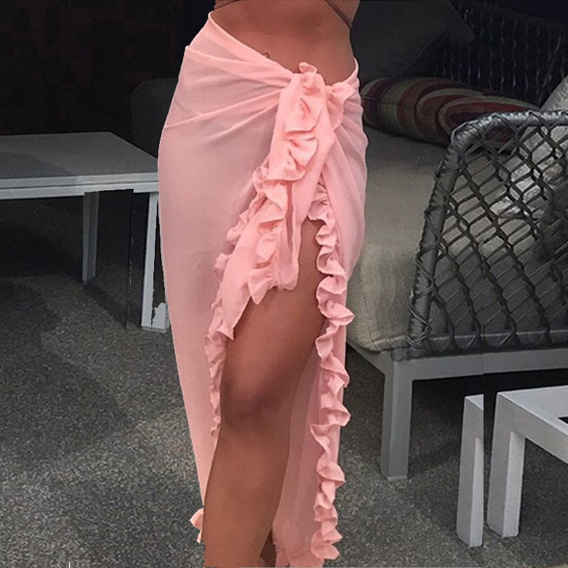 Women Sexy Sheer Bikini Cover  - Sarong Pareo Wrap 评论和价格